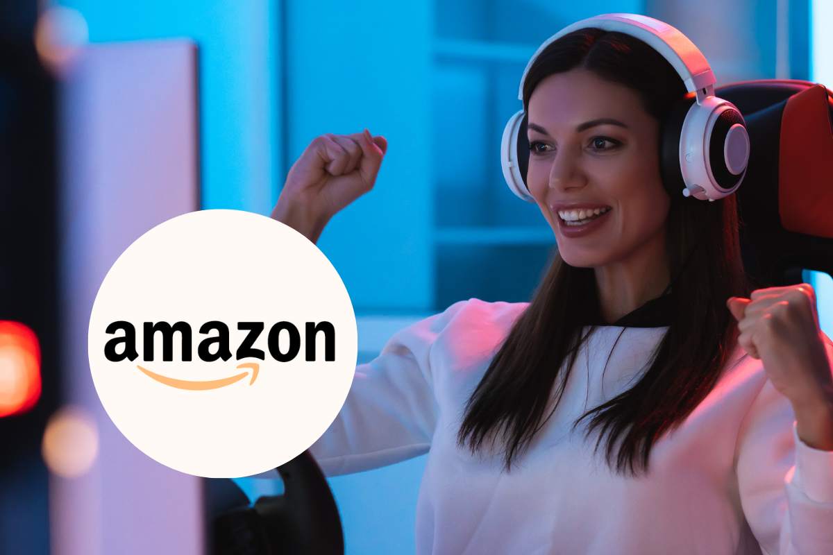amazon logo gamer ragazza felice